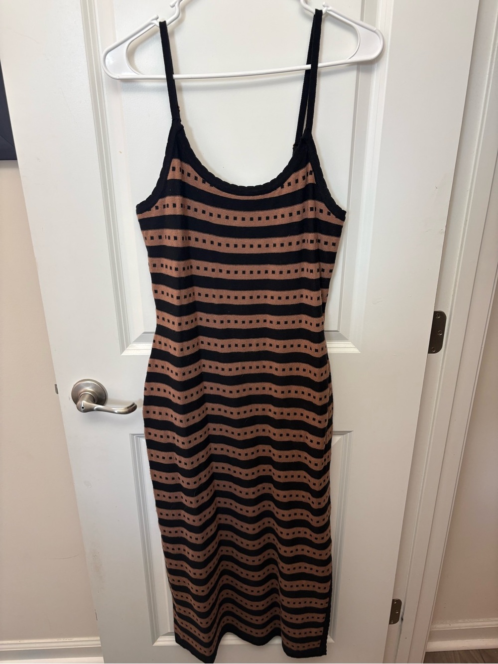 Black and Brown Striped knit Dress